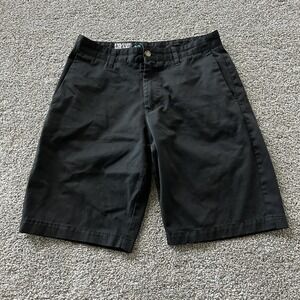 Volcom Chino Shorts Mens 30 Black Flat Front 11 Inseam Regular Fit Casual Summer